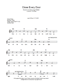page one of Close Every Door (Lead Sheet / Fake Book)