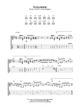 page one of Acquiesce (Guitar Tab)