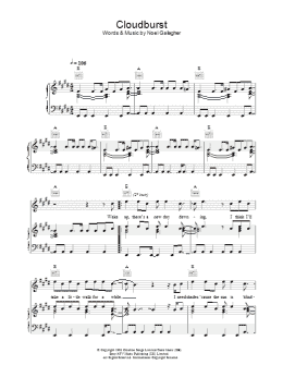 page one of Cloudburst (Piano, Vocal & Guitar Chords)