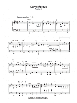 page one of Carrickfergus (Piano Solo)