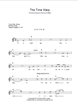 page one of Time Warp (Lead Sheet / Fake Book)