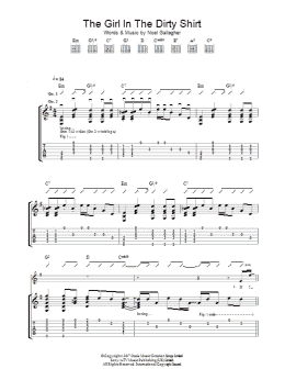 page one of The Girl In The Dirty Shirt (Guitar Tab)