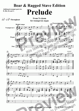 page one of Prelude from Te Deum  trumpet and Organ