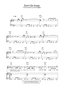 page one of Don't Go Away (Piano, Vocal & Guitar Chords)