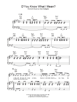 page one of D'You Know What I Mean? (Piano, Vocal & Guitar Chords)