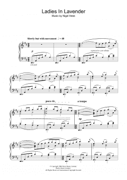 page one of Ladies In Lavender (Piano Solo)