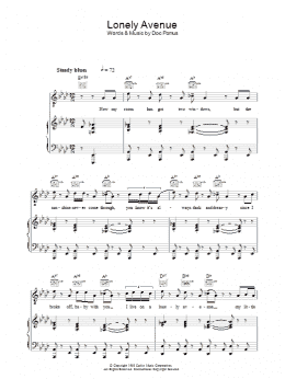 page one of Lonely Avenue (Piano, Vocal & Guitar Chords)