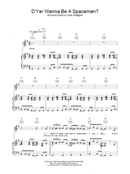 page one of D'Yer Wanna Be A Spaceman? (Piano, Vocal & Guitar Chords)