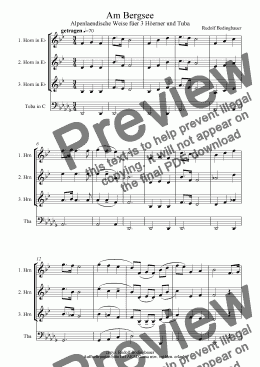 page one of Am Bergsee  ( 3 Hoerner-Tuba )