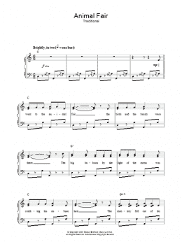page one of Animal Fair (Piano, Vocal & Guitar Chords)