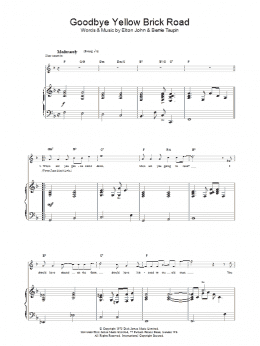 page one of Goodbye Yellow Brick Road (Piano, Vocal & Guitar Chords)