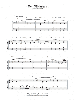 page one of Men Of Harlech (Piano Solo)