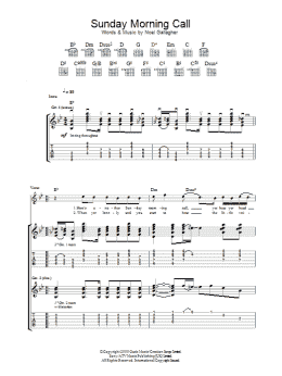 page one of Sunday Morning Call (Guitar Tab)