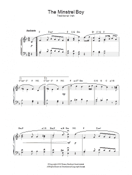 page one of The Minstrel Boy (Piano Solo)