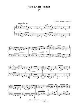 page one of Five Short Pieces, No. 5, Op. 4 (Piano Solo)