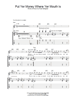 page one of Put Yer Money Where Yer Mouth Is (Guitar Tab)