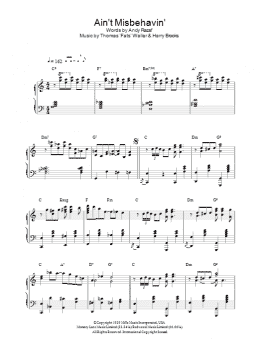 page one of Ain't Misbehavin' (Piano Solo)