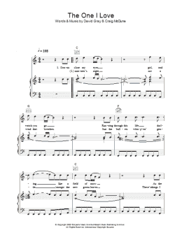 page one of The One I Love (Piano, Vocal & Guitar Chords)