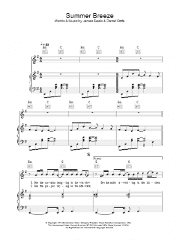 page one of Summer Breeze (Piano, Vocal & Guitar Chords)