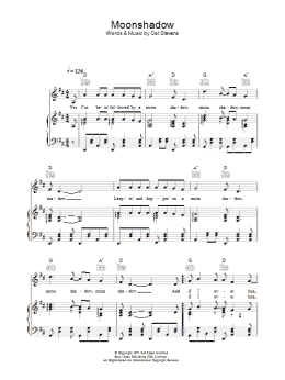 page one of Moonshadow (Piano, Vocal & Guitar Chords)
