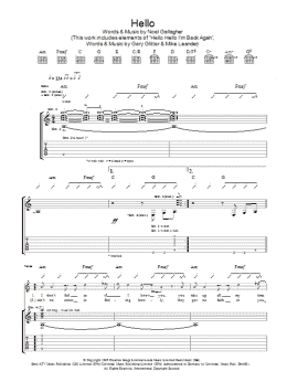 page one of Hello (Guitar Tab)