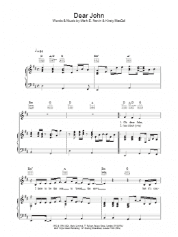page one of Dear John (Piano, Vocal & Guitar Chords)