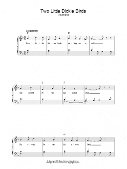 page one of Two Little Dickie Birds (Piano, Vocal & Guitar Chords)