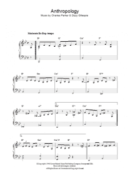 page one of Anthropology (Piano Solo)