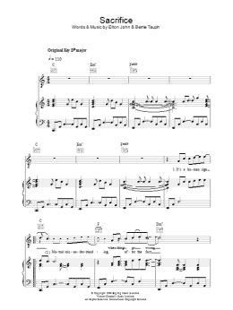 page one of Sacrifice (Piano, Vocal & Guitar Chords)