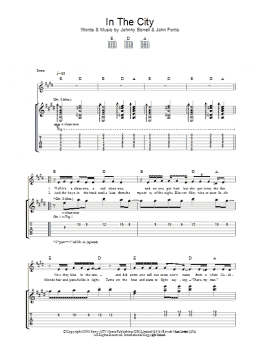 page one of In The City (Guitar Tab)