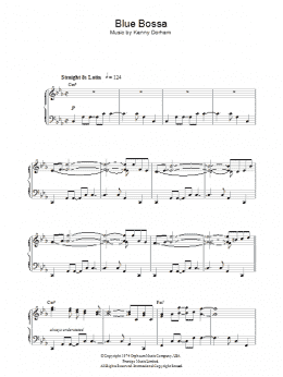 page one of Blue Bossa (Piano Solo)