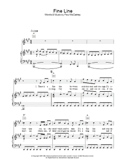 page one of Fine Line (Piano, Vocal & Guitar Chords)