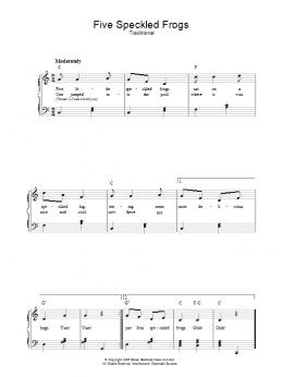 page one of Five Little Speckled Frogs (Piano, Vocal & Guitar Chords)