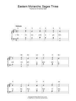 page one of Eastern Monarchs, Sages Three (Piano, Vocal & Guitar Chords)