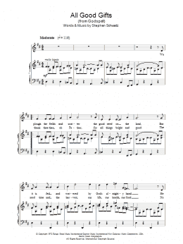 page one of All Good Gifts (from Godspell) (Piano, Vocal & Guitar Chords (Right-Hand Melody))