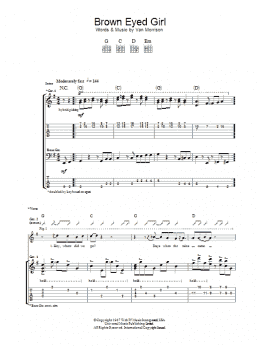 page one of Brown Eyed Girl (Guitar Tab)
