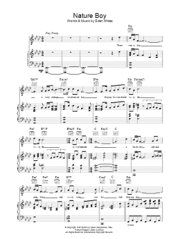 page one of Nature Boy (Piano, Vocal & Guitar Chords)