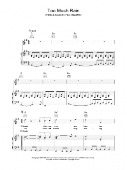 page one of Too Much Rain (Piano, Vocal & Guitar Chords)