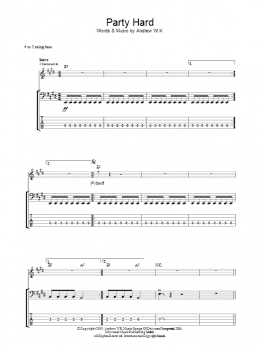 page one of Party Hard (Bass Guitar Tab)