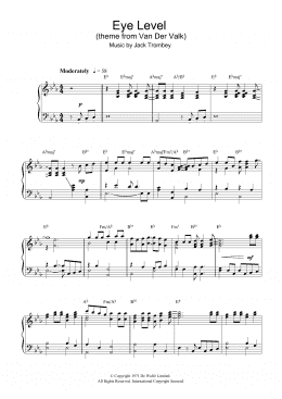 page one of Eye Level (theme from Van Der Valk) (Piano Solo)