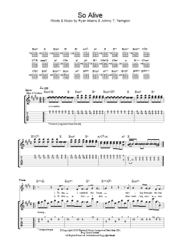 page one of So Alive (Guitar Tab)