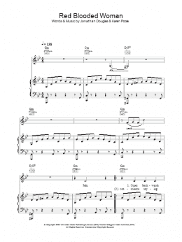 page one of Red Blooded Woman (Piano, Vocal & Guitar Chords)