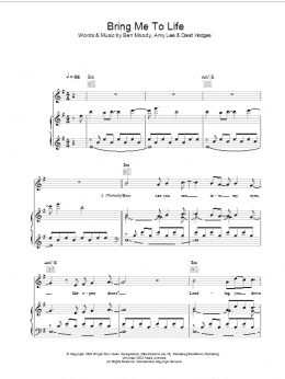 page one of Bring Me To Life (Piano, Vocal & Guitar Chords)