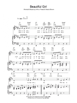 page one of Beautiful Girl (from Singin' In The Rain) (Piano, Vocal & Guitar Chords)