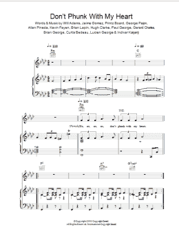 page one of Don't Phunk With My Heart (Piano, Vocal & Guitar Chords)