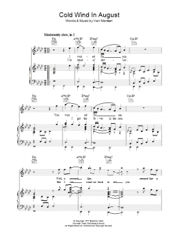 page one of Cold Wind In August (Piano, Vocal & Guitar Chords)