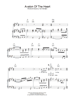 page one of Avalon Of The Heart (Piano, Vocal & Guitar Chords)
