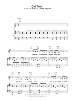 page one of Old Town (Piano, Vocal & Guitar Chords)