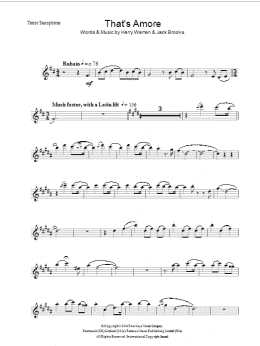page one of That's Amore (Lead Sheet / Fake Book)