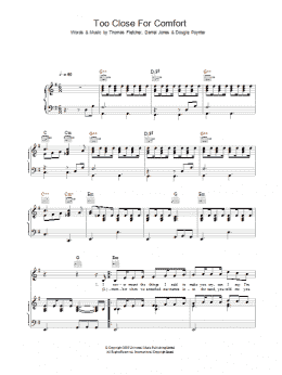 page one of Too Close For Comfort (Piano, Vocal & Guitar Chords)